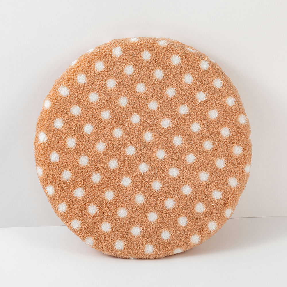 Teddy Plush Polka Dot Memory Foam round Cushion Thickened Office Long-Sitting Breathable Seat Cushion Student Comfortable Seat Cushion