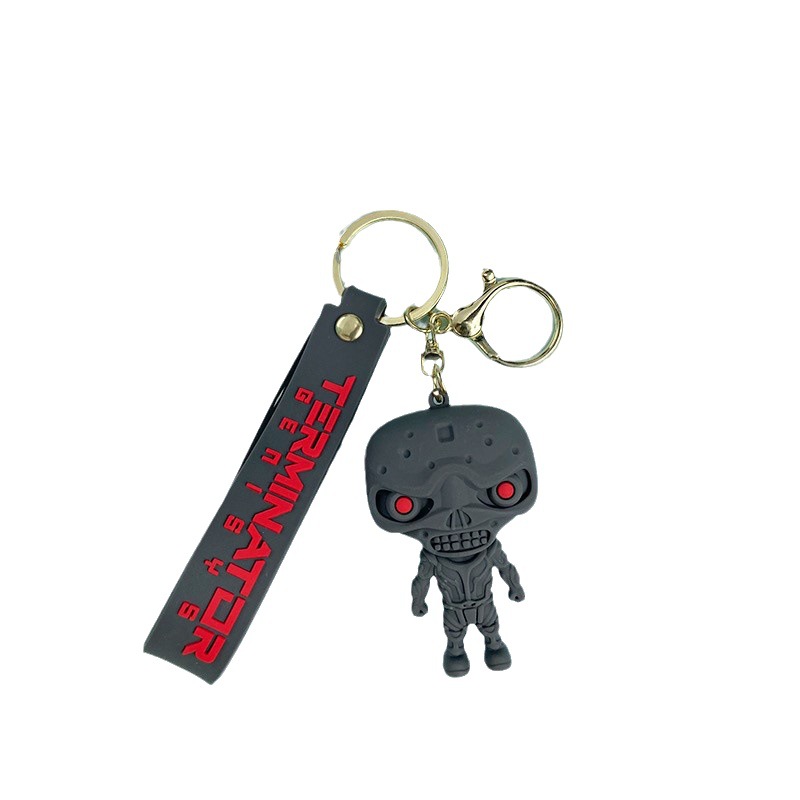 Science Fiction Movie Terminator Keychain Trendy Cool Killer Terminator Robot Key Chain Men and Women Handbag Pendant