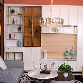 现代简约实木电视柜酒柜组合墙柜电视机背景墙柜整体客厅酒柜