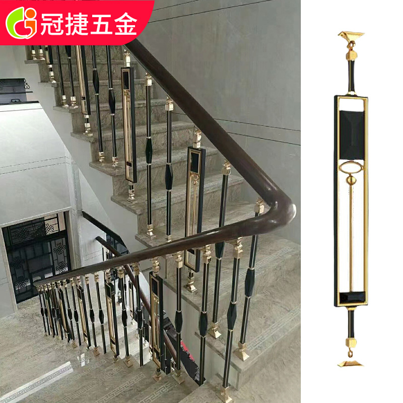 鑫冠捷楼梯厂家供应室内家装楼梯扶手别墅护栏扶手平台栏杆立柱