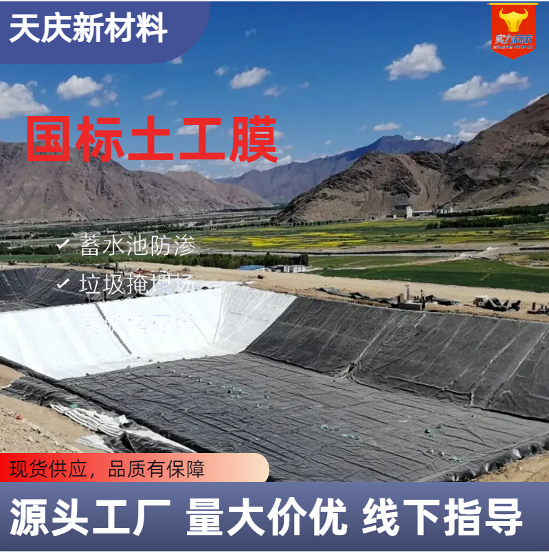 加厚黑膜HDPE抗渗膜堤坝污水管防渗膜垃圾场污水处理厂覆盖土工膜