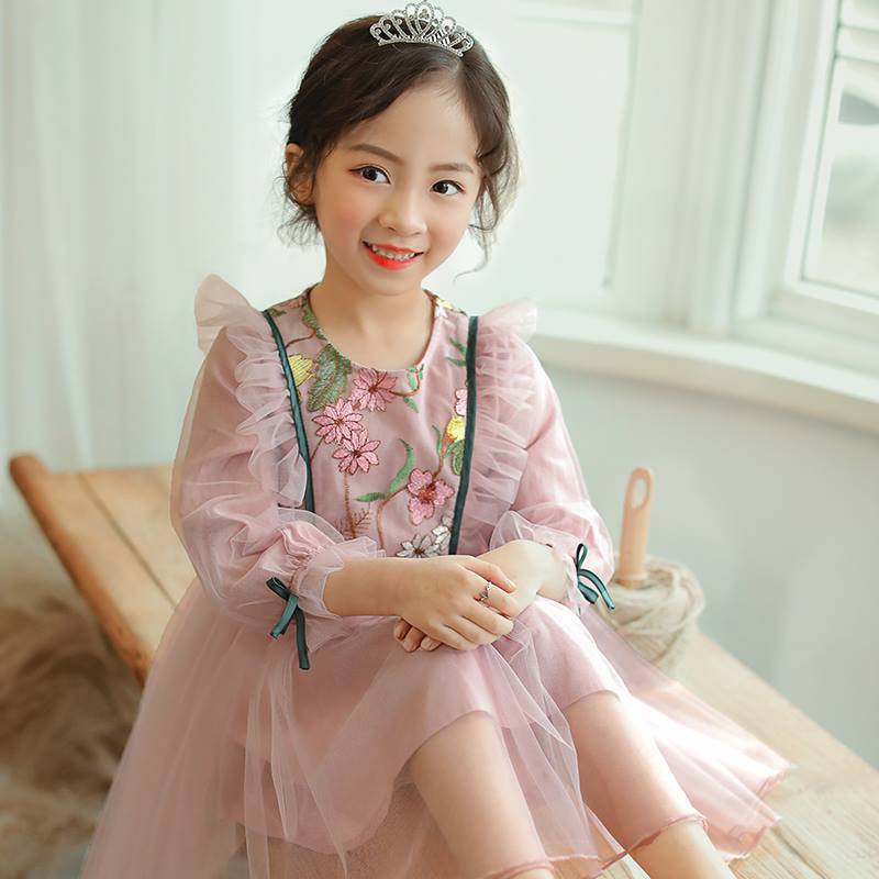 女童连衣裙2021春装新款儿童装春秋女大童超洋气裙子小女孩公主裙