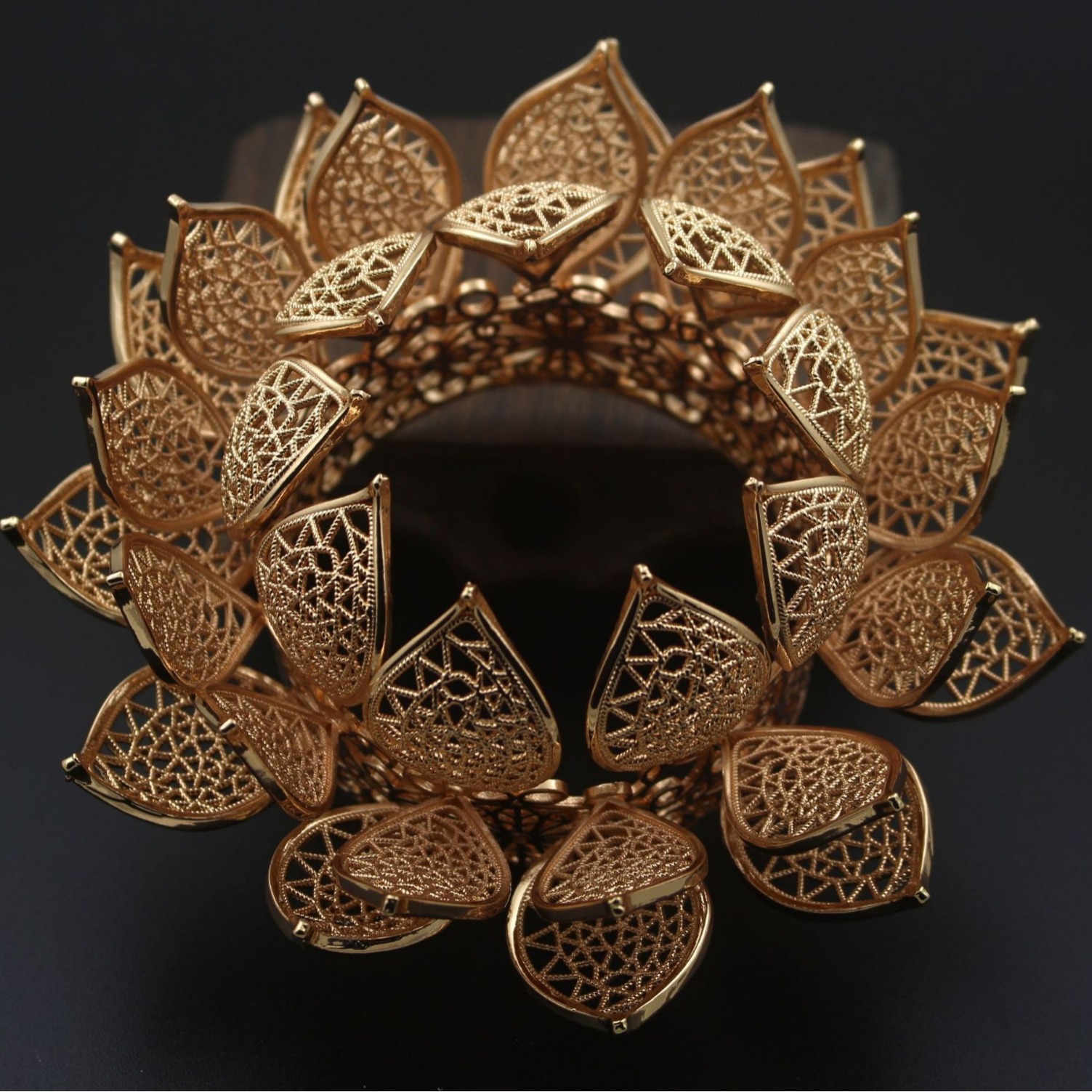 复古diy铸铜立体莲花冠 发冠敦煌汉服配饰古风宋制头饰宫廷皇冠