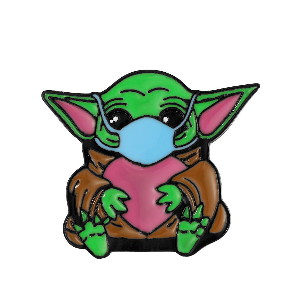 跨境 游戏动漫周边 尤达宝宝胸针珐琅滴油金属徽章背包饰品