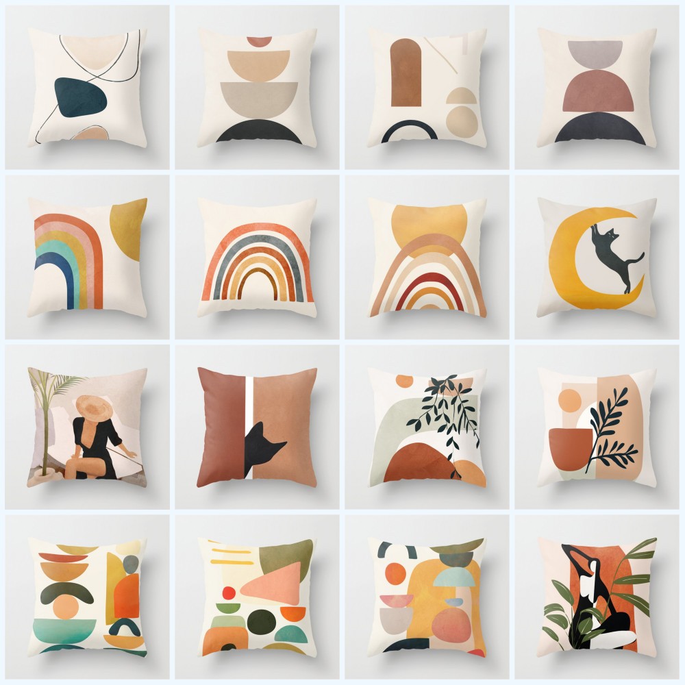 北欧风客厅沙发抱枕莫兰迪色系抱枕套简约靠垫民宿卧室床靠枕