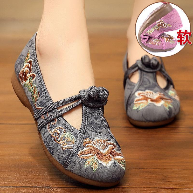 tt老北京布鞋女款民族风女鞋复古绣花鞋配旗袍穿的国风女鞋新中式