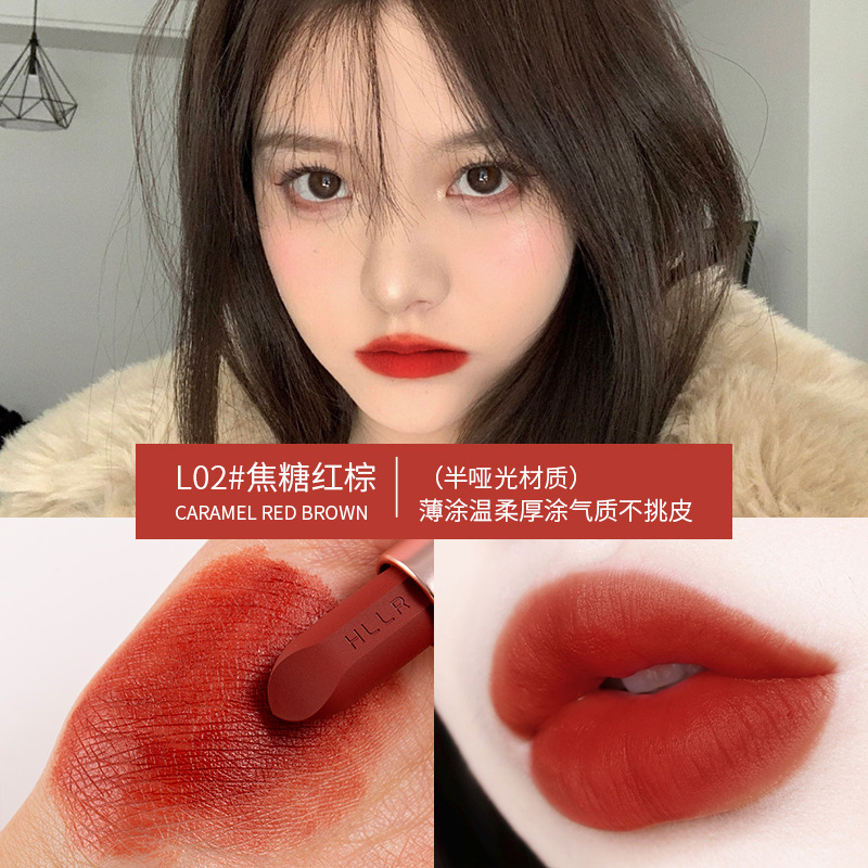 Helen Beauty Light Luxury Aluminum Tube Matte Moisturizing Golden Flash Lipstick Soft Mist Silky Not Easy to Fade Lipstick Makeup Wholesale