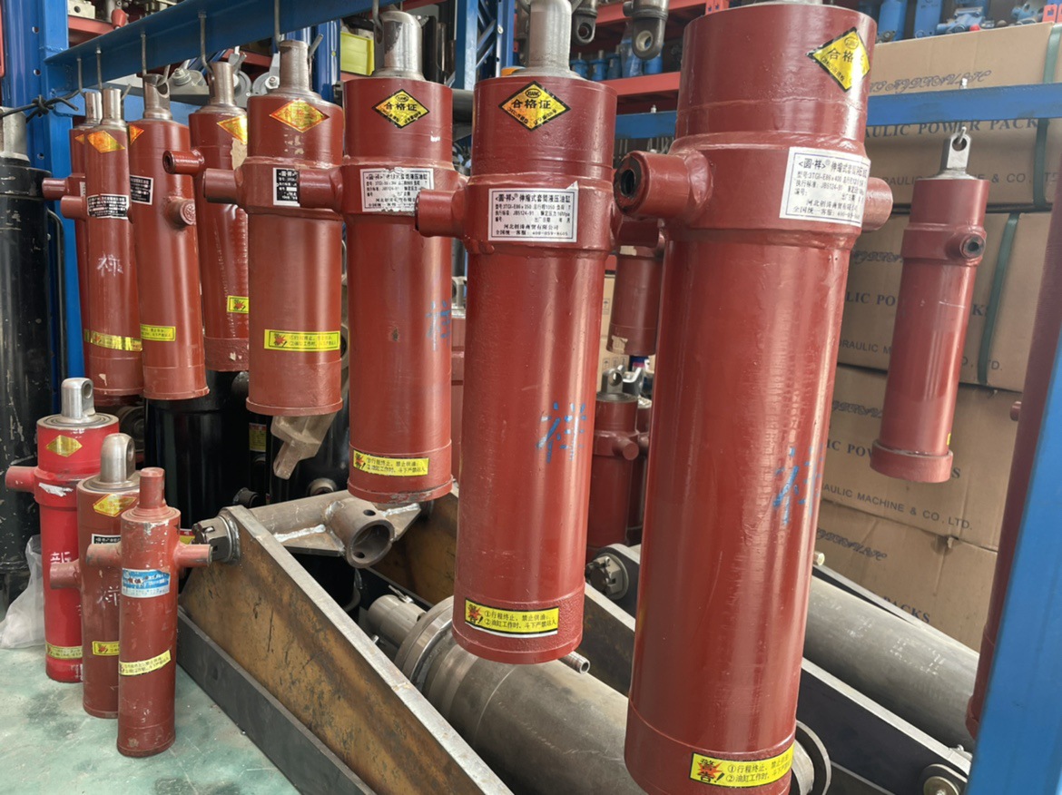 电动液压油缸电动农用车翻斗改自伸缩翻版油缸三节吊车四节举升