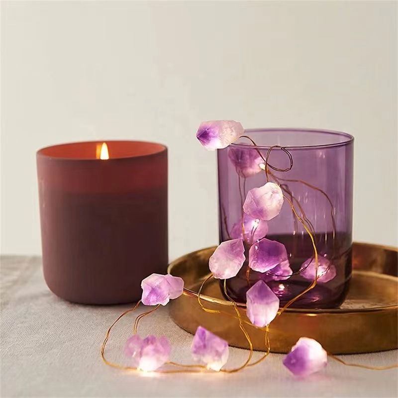 Bee Flower Modeling Lamp Holiday Decorative String Lights Shell Starfish Ambience Light String Amethyst Copper Wire Lamp