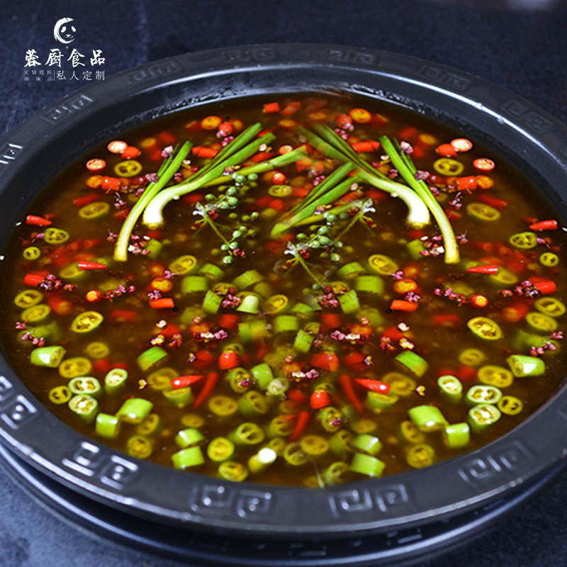 蓉城老妈清油双青青花椒味火锅底料600g青椒牛油清油火锅底料餐饮