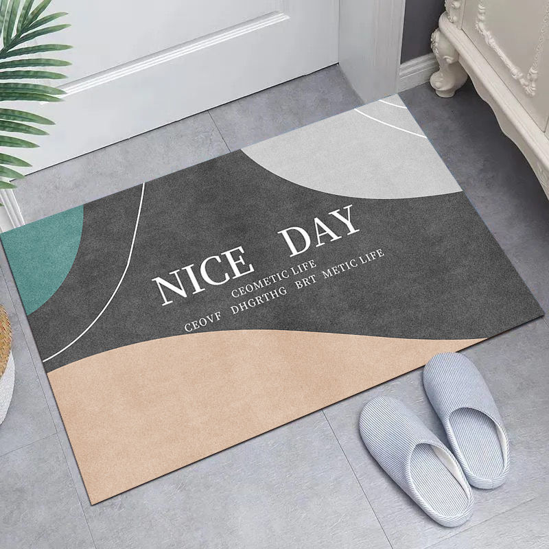 Simple and Light Luxury Home Living Room Carpet Door Mat Kitchen Living Room Water-Absorbing Quick-Drying Non-Slip Square Floor Mat