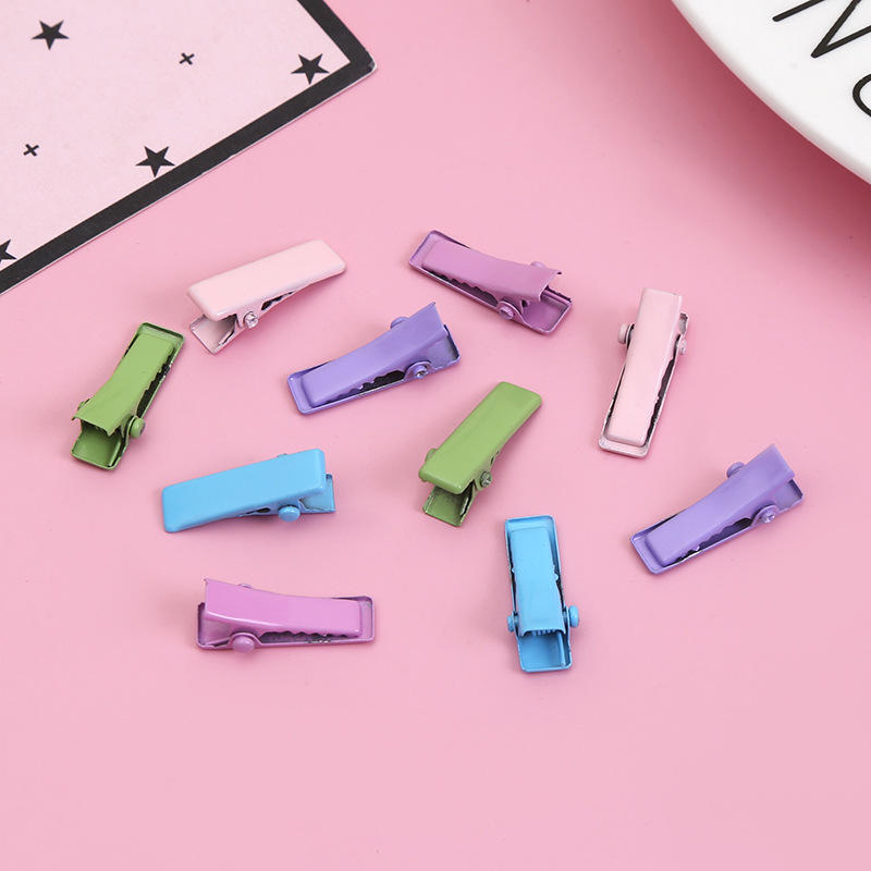厂家直供橡皮漆色鸭嘴夹 磨砂一字夹方夹 diy儿童发夹配饰批发