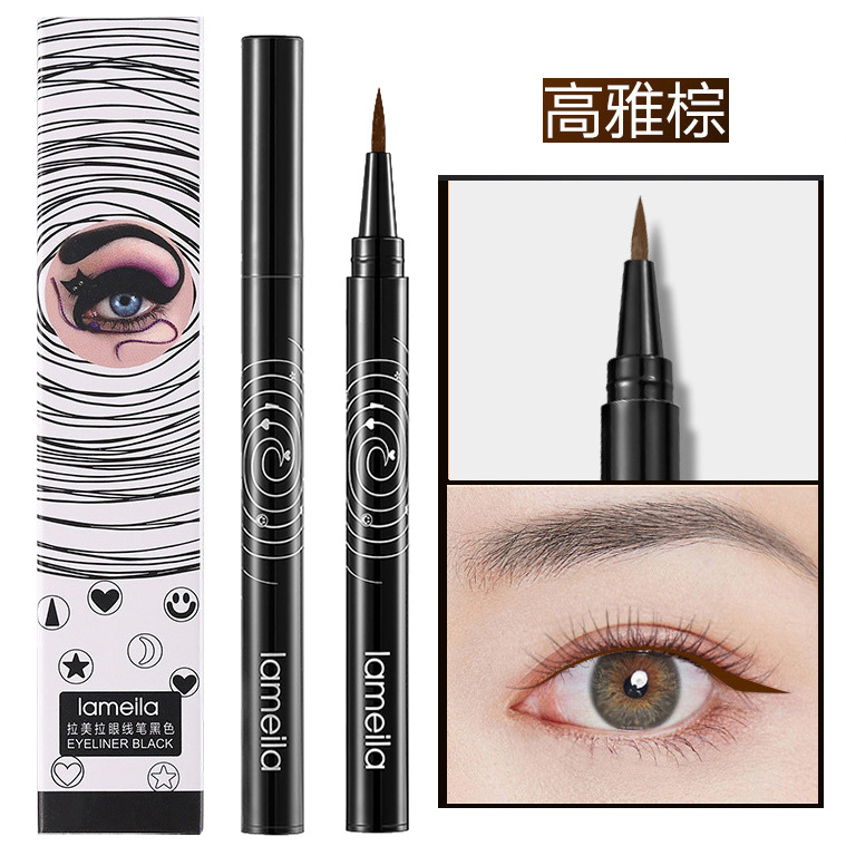 Wholesale Novice Water-Based Eyeliner Thick Black Liquid Eyeliner Waterproof Eyeliner Pen Hard Head Long-Lasting Smudge-Free