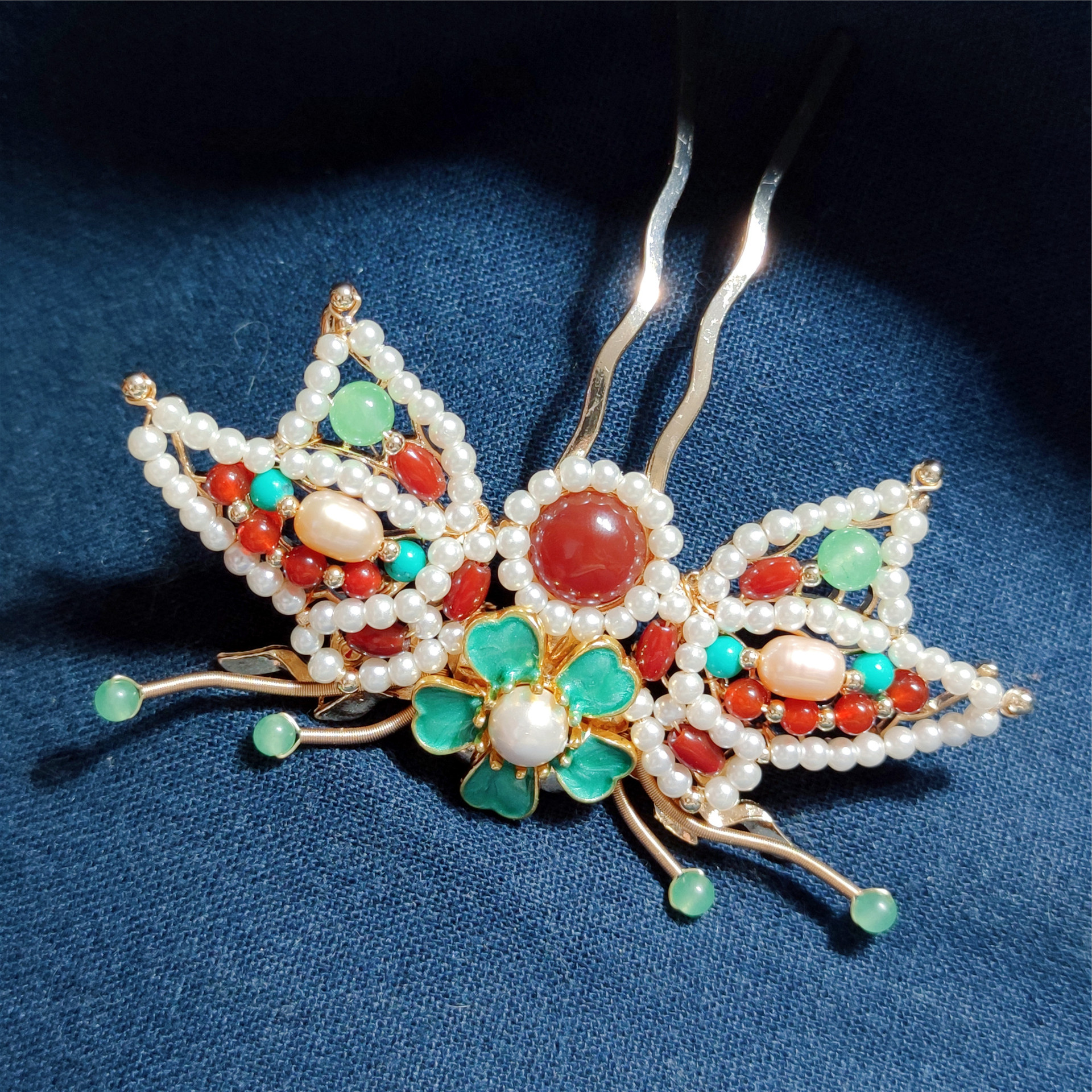 古之韵新品手工制作古装汉服头饰古风发簪发钗明制配饰比翼双飞