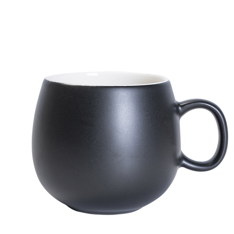 Ceramic Mug Water Cup Multi-Color Coffee Cup Milk Cup round Matte Glaze Big Belly Cup Customizable Logo