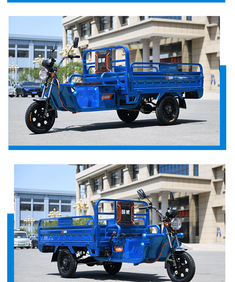 国威电动新款大功率货车成人农用三轮车家用接孩子拉货载货