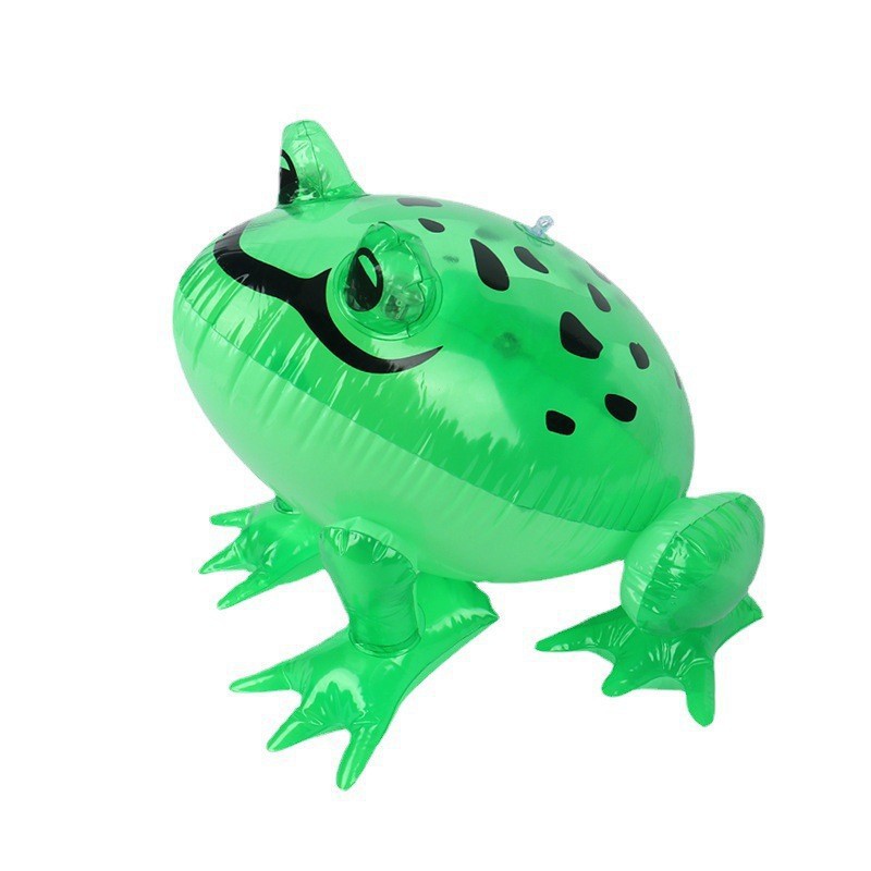 Luminous Inflatable Frog PVC Frog Tire Pump Children Frog Balloon Large Elastic String Net Red Frog Balloon