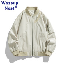WASSUP NEST美式复古工装飞行夹克外套男女2024春秋新款高街潮牌