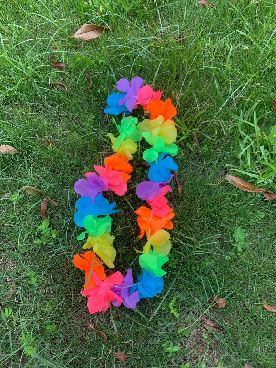 工厂直销夏威夷花环彩色荧光婚庆节气仿真花
