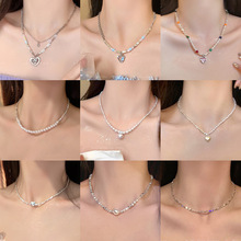 碎银子珍珠项链女韩国小众设计感个性百搭简约气质时尚颈链锁骨链