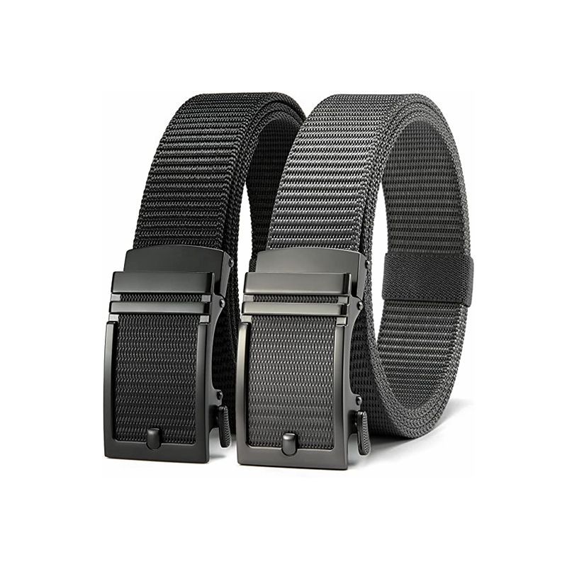 Fake Pin PVC Buckle Belt Canvas Men and Women Youth Automatic Buckle Business Leisure Golf Nylon Belt Cross Border