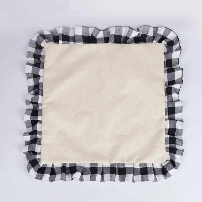 Sublimation Pillow Classic Plaid Blank Sofa Cushion Christmas Linen Pillowcase without Pillow Core Creative DIY