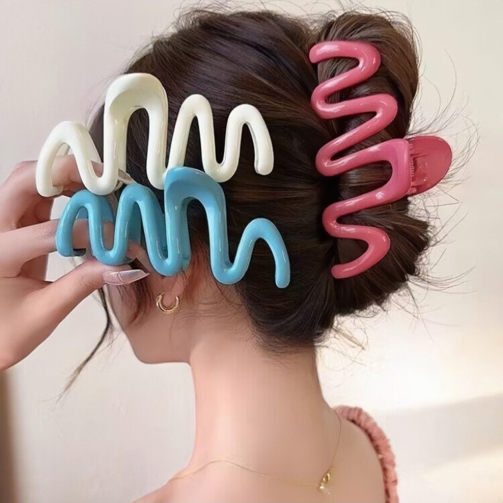 New Oil Spray Wave Clip Fashion All-Match Back Spoon High Ponytail Shark Clip Hairpin Hair Accessories Headdress Wholesale