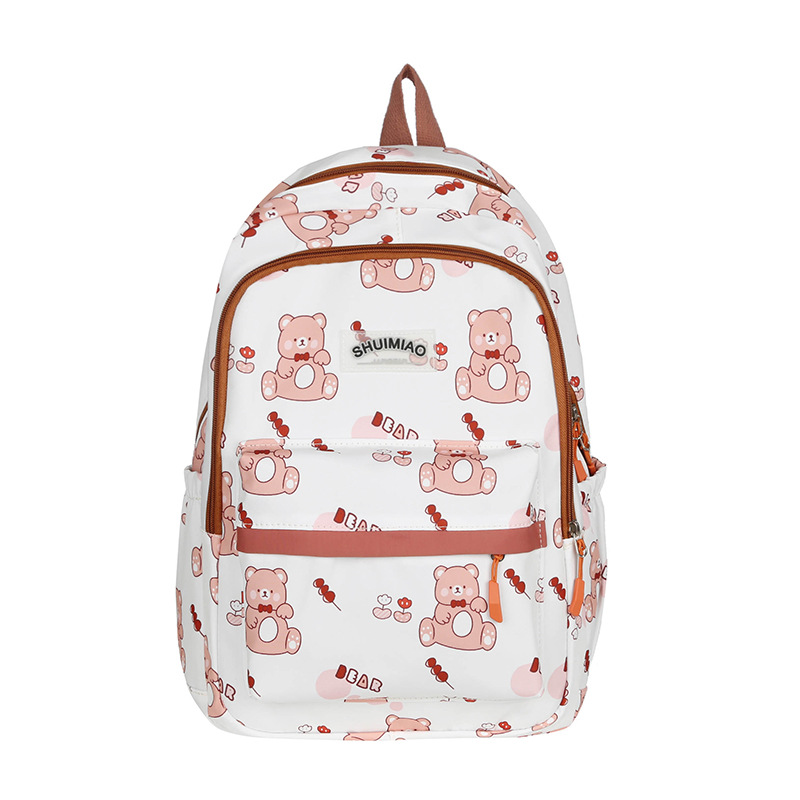 INS Cute Schoolbag Female 2023 New Cartoon Young Girl Contrast Color Backpack Junior High School Student Schoolbag Lightweight Backpack