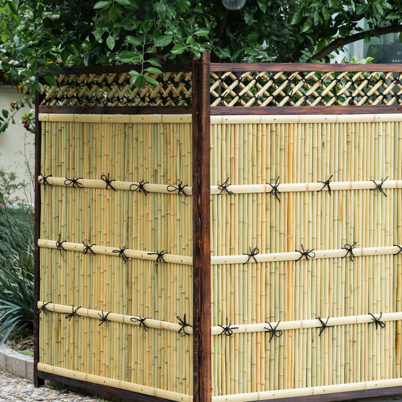 围栏屏风日式护栏栅栏室外庭院篱笆隔断花园竹围墙户外竹子遮挡墙