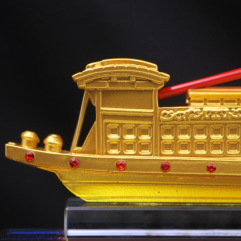厂家直供 金属合金红船工艺品 南湖 红船 模型纪念品