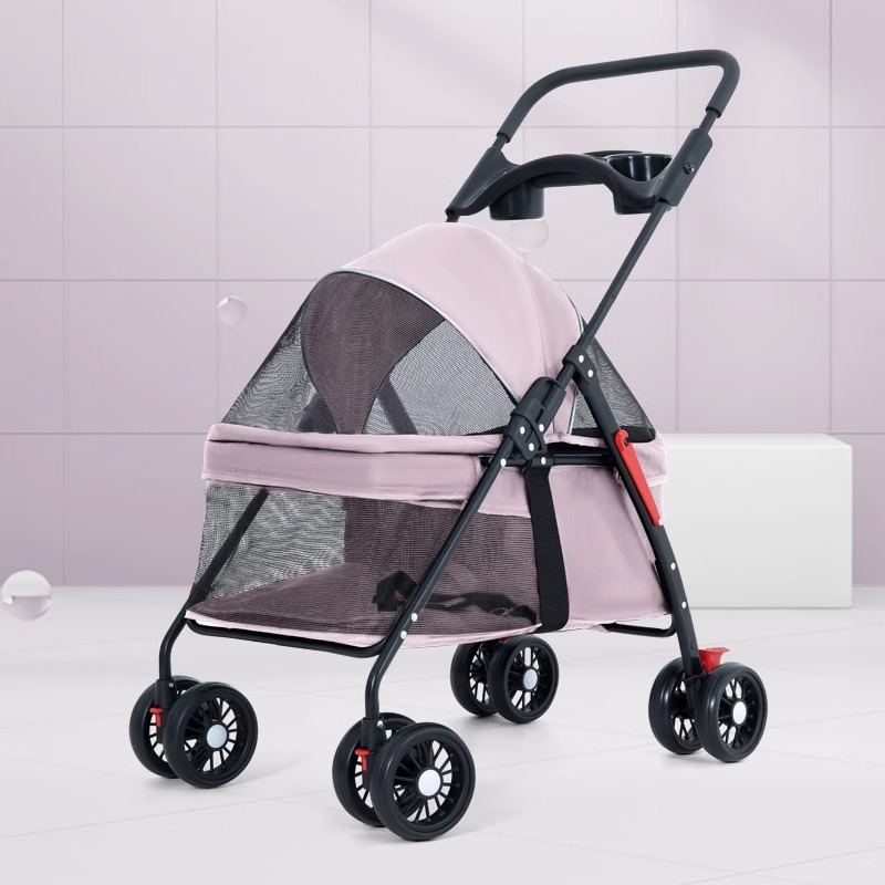 Pet Stroller out Puppy Trolley Dog Walking Car Small Portable Foldable Cat Dog Luggage Trolley