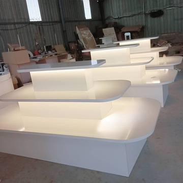 高端新款中岛柜网红直播展厅多层货架商场店面卖场双面展示台带灯