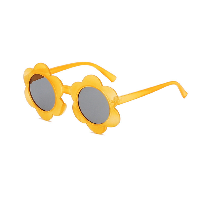 New Fashion Cute Flowers Kids Sunglasses Trendy Jelly Color Glasses SUNFLOWER Decorative Sunglasses 2022