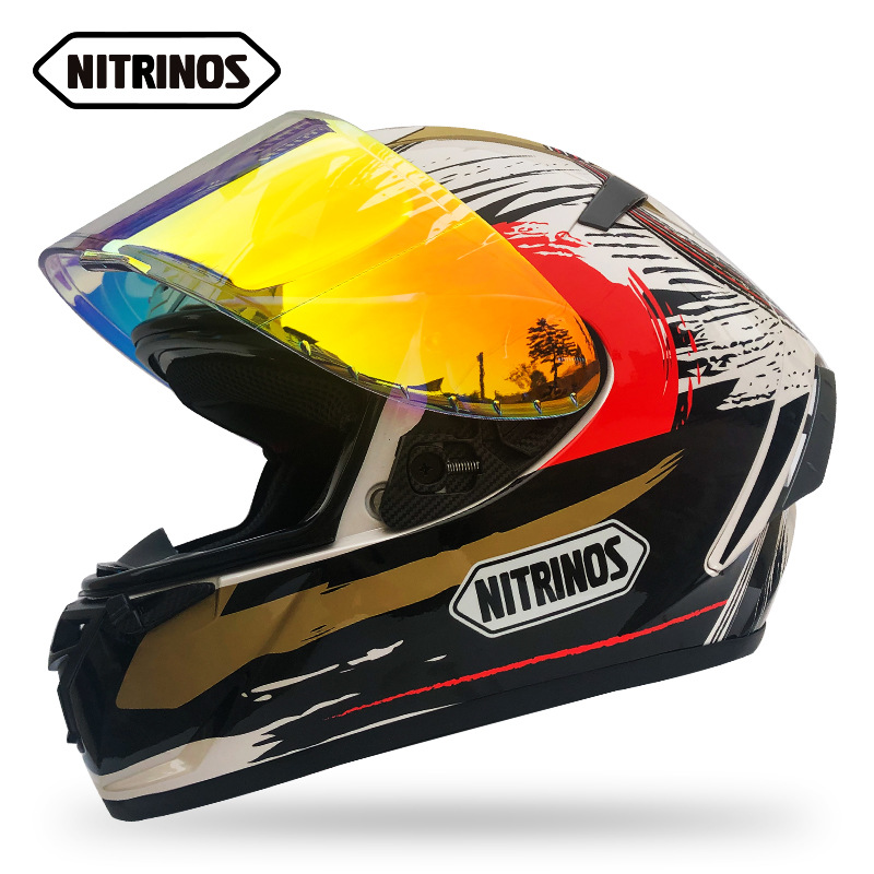 nitrinos红厂家批发摩托车头盔全盔蚂蚁招财猫男女机车赛车安全帽