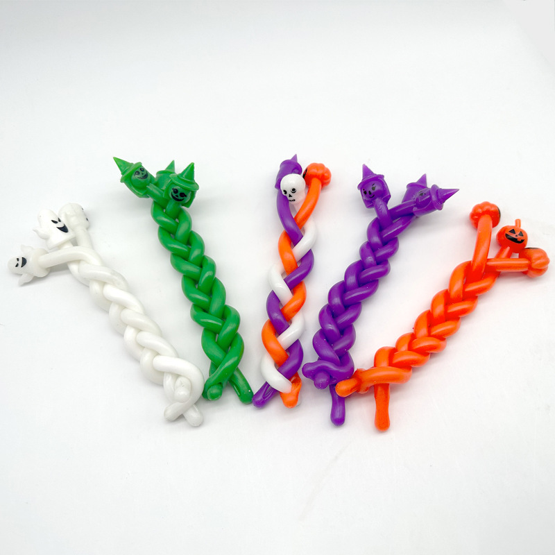 Cross-Border Children's Elastic String Noodles TPR Pumpkin Ghost Festival Lala Bracelet Halloween Gift Decompression Toy