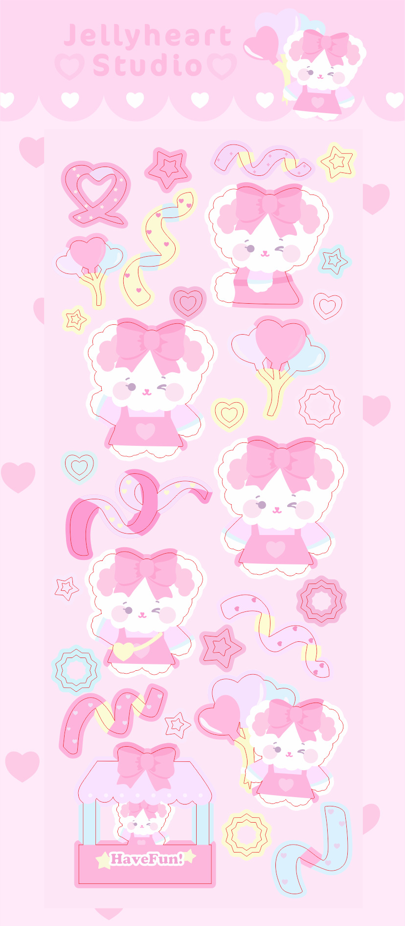 韩国ins同款粉色系咕卡贴纸爱豆照片装饰贴纸拍立得素材贴画