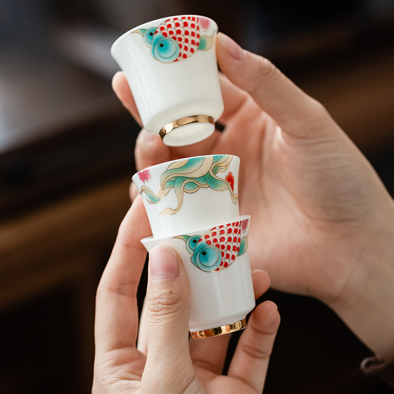 德化陶瓷茶杯小号迷你可爱怀旧中式复古高档主人杯个人专用男女士