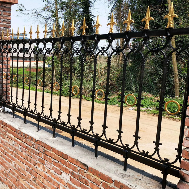 厂家供应公园外墙围栏 小区别墅围墙铸铁护栏 铸铁花件 铁栏杆