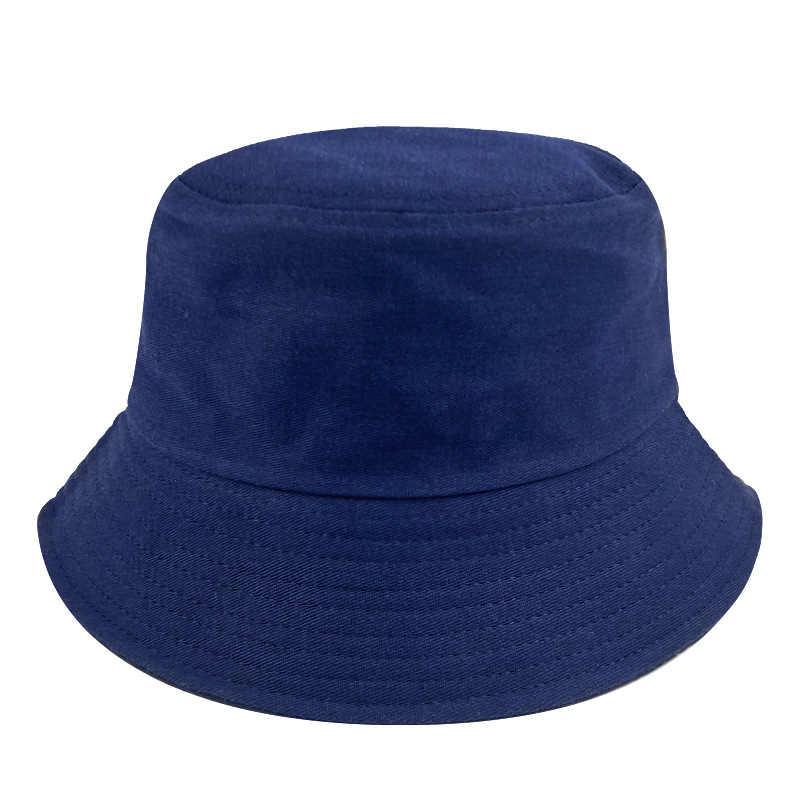Bucket Hat Wholesale Printable Logo Sun Protection Fishing Bucket Hat Men's Solid Color Light Board Pure Cotton Bucket Hat Ins Women