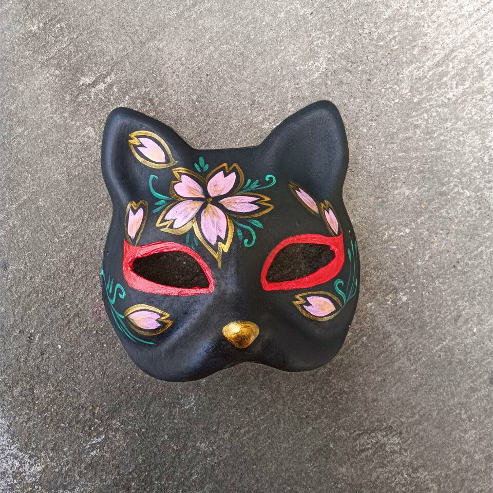 狐狸面具涂色狐狸猫面具半脸景区夜市面具地摊批发万圣节面具成品