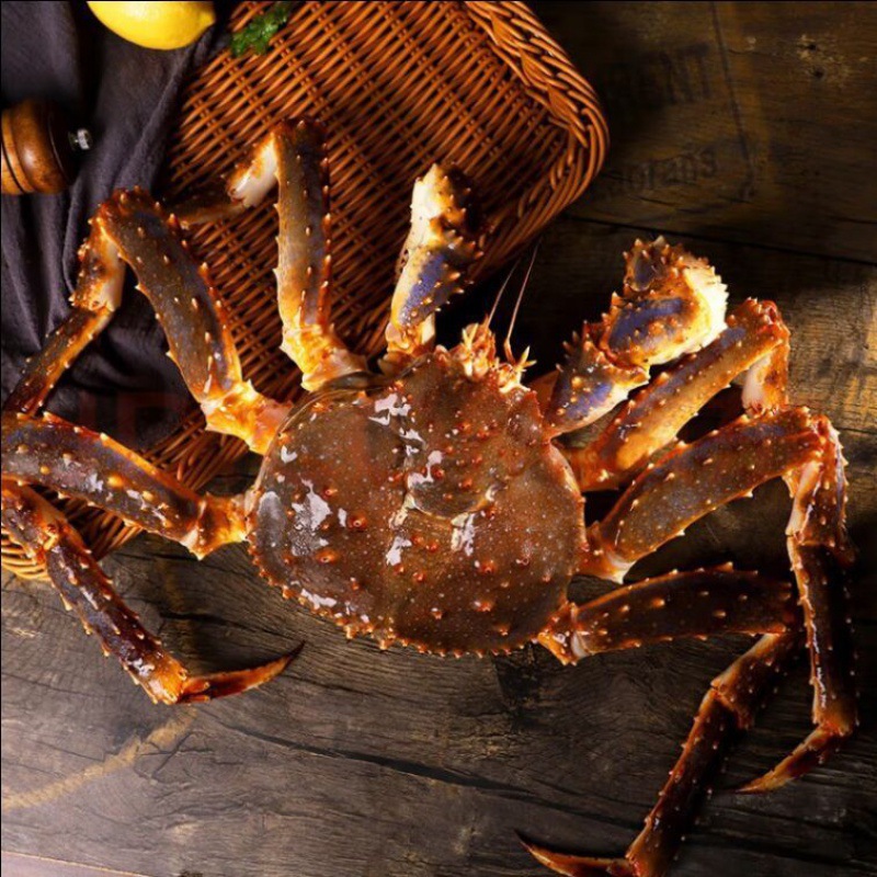 鲜活帝王蟹阿拉斯加鲜冻冷冻冰鲜帝皇特大长脚海鲜水产顺丰亚马逊