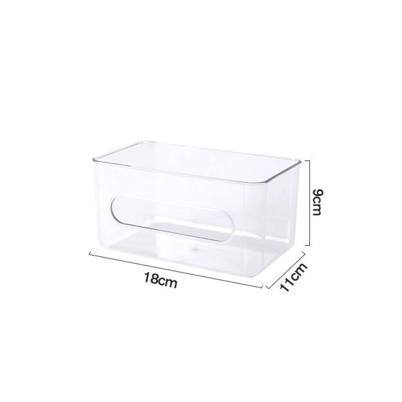 Wall-Mounted Tissue Box Paper Extraction Face Cloth Acrylic Transparent Cosmetic Storage Bathroom Punch-Free Storage Rack