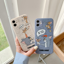 卡通猫和老鼠适用iphone12pro max苹果11手机壳xs硅胶8/7plus直边