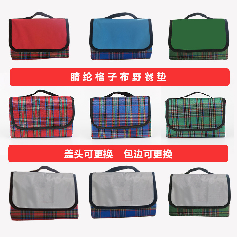 Plaid Picnic Mat Oversized Double-Layer Thickened Floor Mat Camping Mat Waterproof Durable Moisture-Proof Picnic Mat Beach Mat