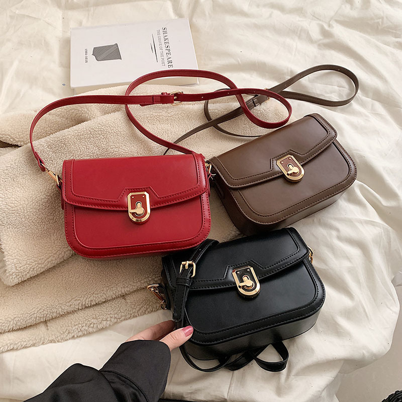 Simple and Light Luxury Women's Bag 2022 Winter Women Bag Bag Solid Color Shoulder Messenger Bag Cross-Border Style Underarm Shoulder Messenger Bag