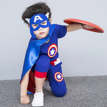 美国队长儿童夏装套装幼儿园蜘蛛侠角色扮演六一表演服帅气奥曼