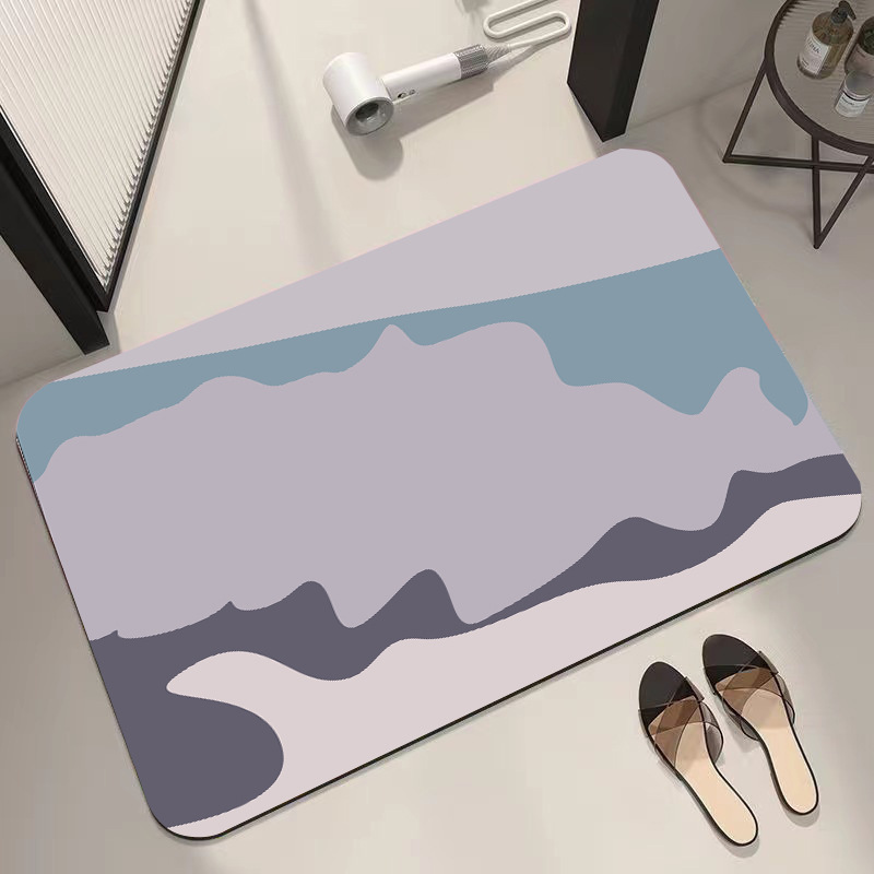 Faux Leather Diatom Ooze Soft Mat Floor Mat Bathroom Mat Non-Slip Foot Mat Toilet Absorbent Mat Home Ground Mat Carpet