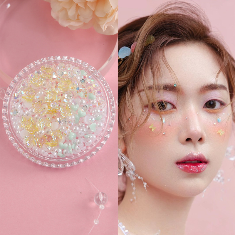 眼妆贴钻儿童舞台妆面亮片贴蝴蝶花朵饰品美甲钻新娘化妆眼角装饰