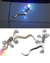 汽车用品太阳能壁虎车贴8灯 立体LED防追尾警示灯改装 汽车饰品
