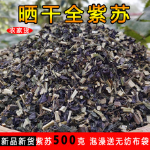 新货干紫苏双面紫全茎叶紫苏叶紫苏梗500g克材泡澡送无纺布袋